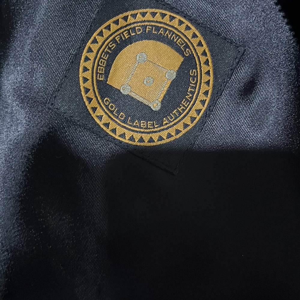 Ebbets Field Flannel Baseball Authentic with leather sleeves jacket.Worn 2x only - Picture 3 of 3